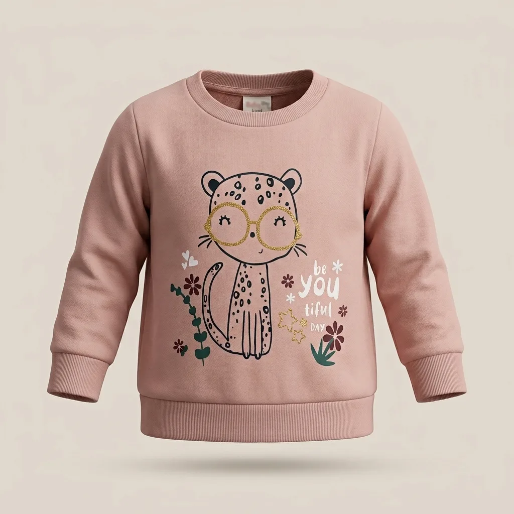 Dusty Pink Girls Sweatshirt, style FZ-SW-0095 at FIZZI Fashion