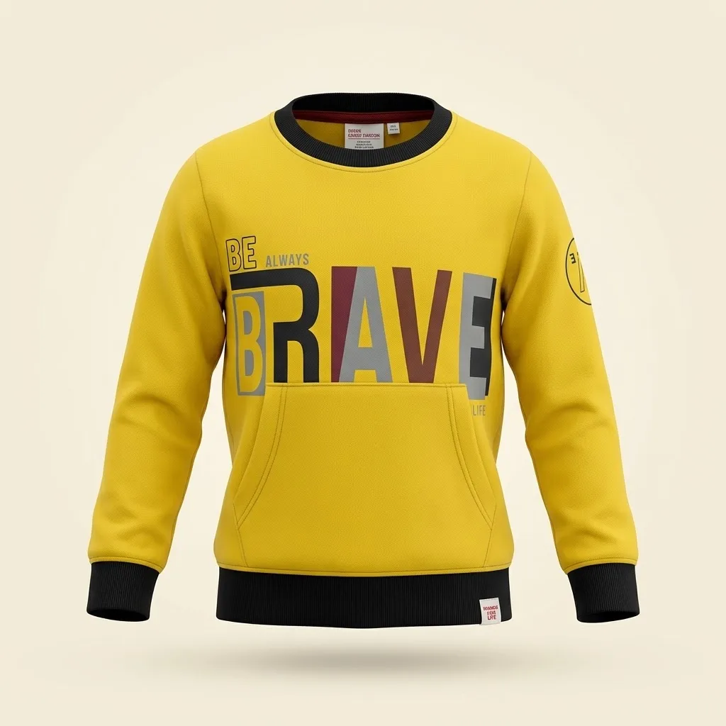 Kids Brave Colorblock Graphic Pocket Sweatshirt, style FZ-SW-0082 at FIZZI Fashion