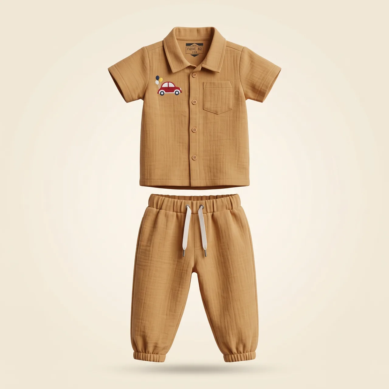 Rust Brown kids half sleeve pant Set, style FZ-SW-0031 at FIZZI Fashion