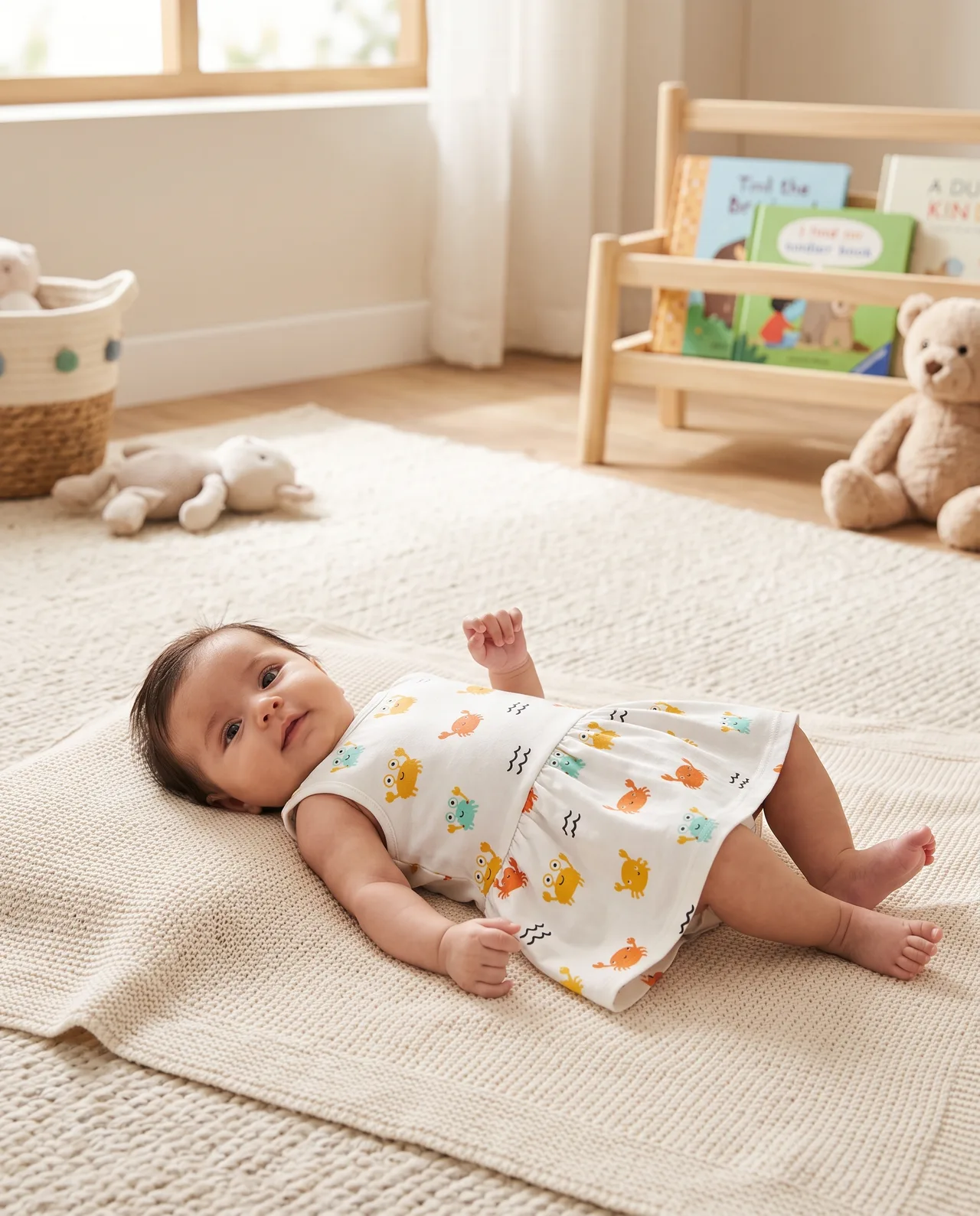 Baby Girl Sleeveless Flared Frock, style FZ-DR-0155 at FIZZI Fashion