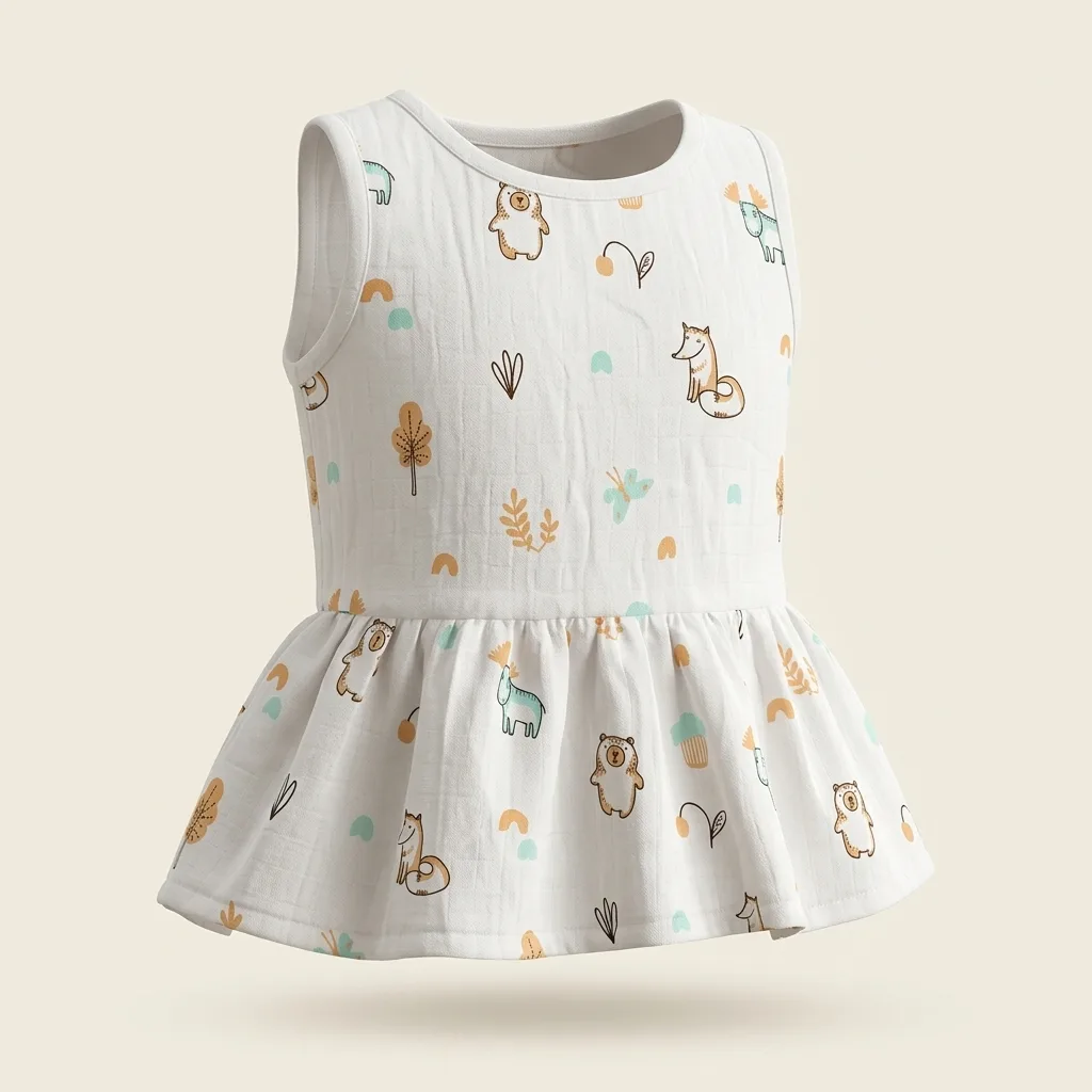 Baby Girl Sleeveless Flared Frock, style FZ-DR-0148 at FIZZI Fashion