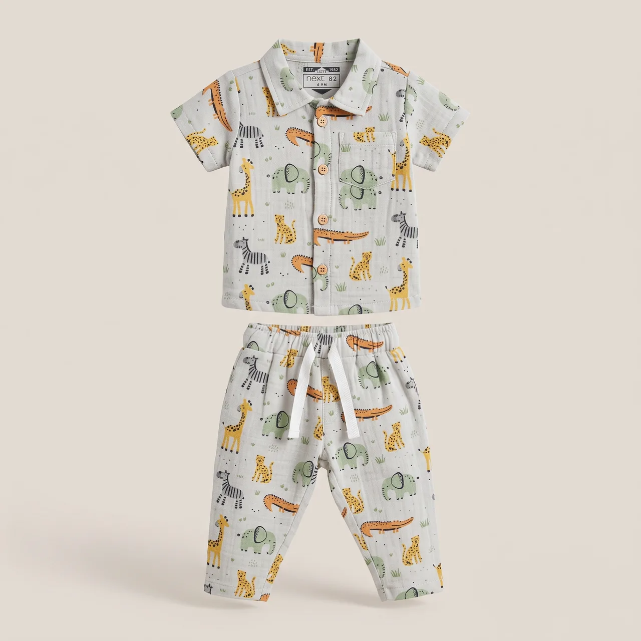 Ivory kids half sleeve pant Set, style FZ-SW-0027 at FIZZI Fashion