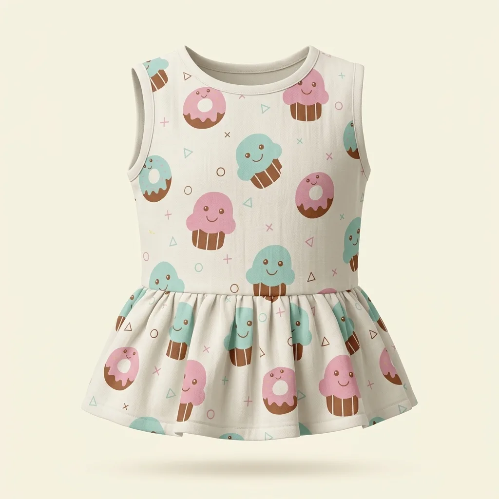 Baby Girl Sleeveless Flared Frock, style FZ-DR-0154 at FIZZI Fashion