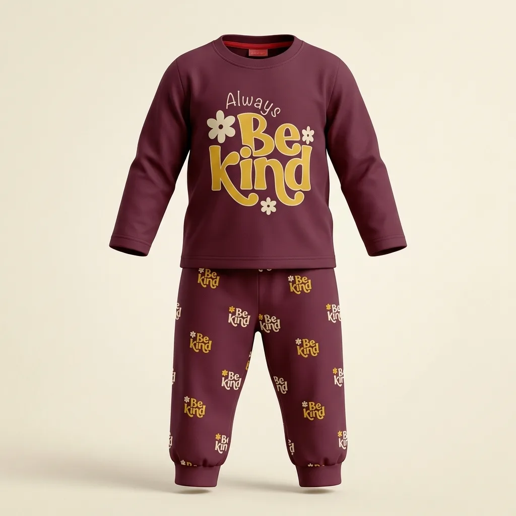 Plum Burgundy Girls Set / Co-Ord, style FZ-ST-0103 at FIZZI Fashion