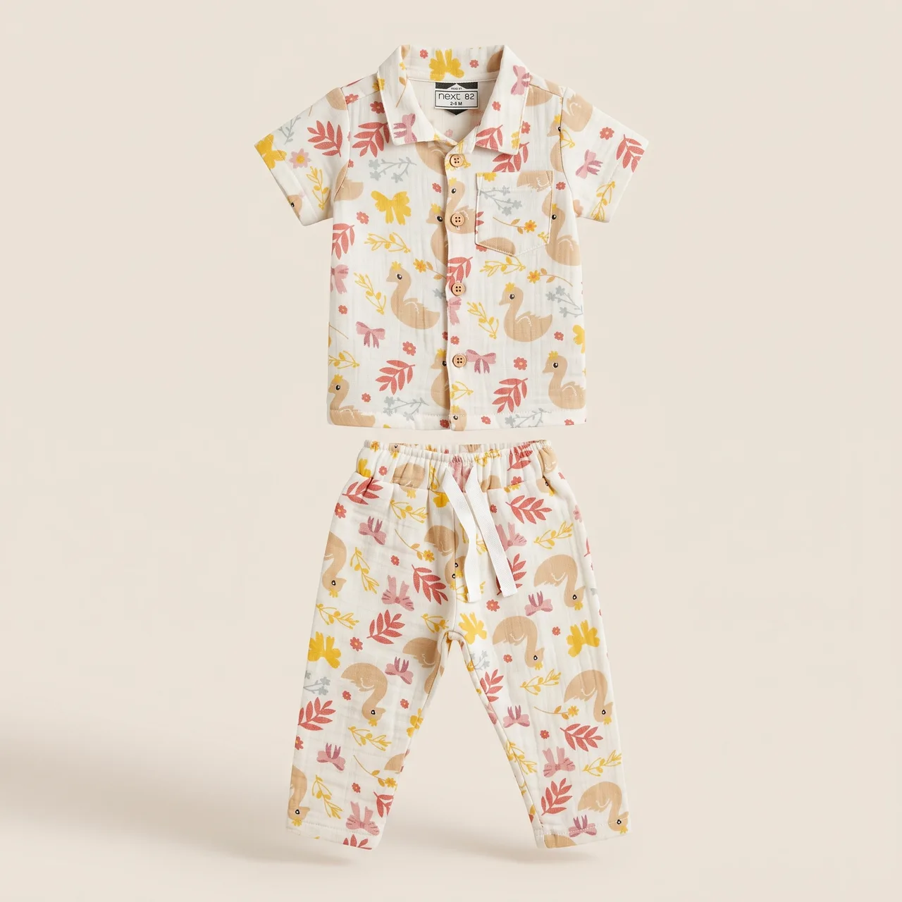 Light Cream kids half sleeve pant Set, style FZ-SW-0032 at FIZZI Fashion