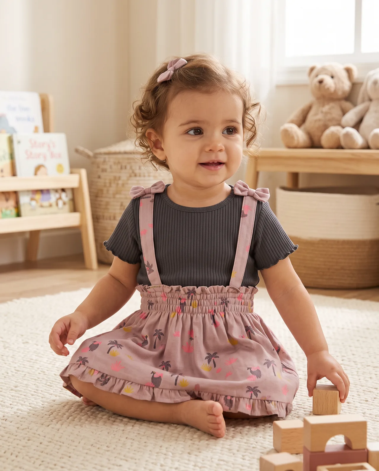 Mock Suspender Dress Romper, style FZ-DR-0130 at FIZZI Fashion