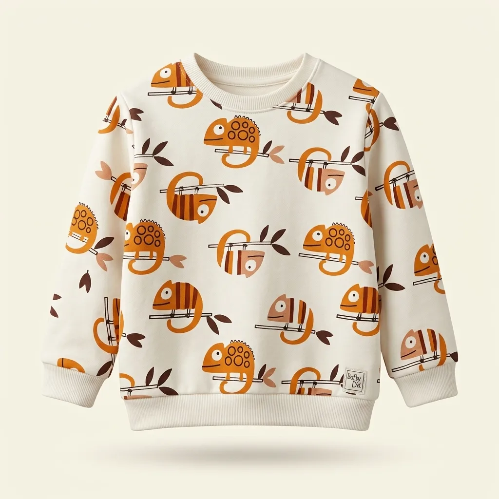 Baby All-Over Chameleon Graphic Crewneck Sweatshirt, style FZ-SW-0086 at FIZZI Fashion