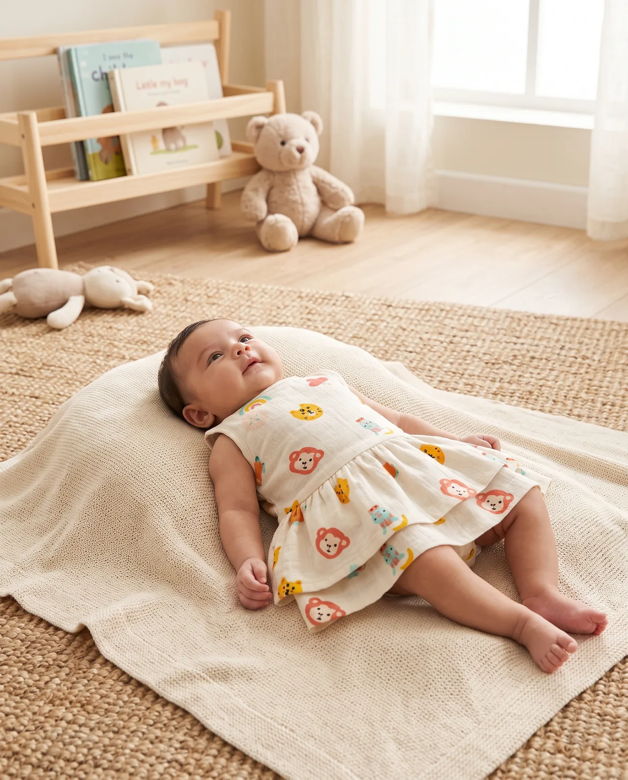 Baby Girl Sleeveless Flared Frock, style FZ-DR-0143 at FIZZI Fashion