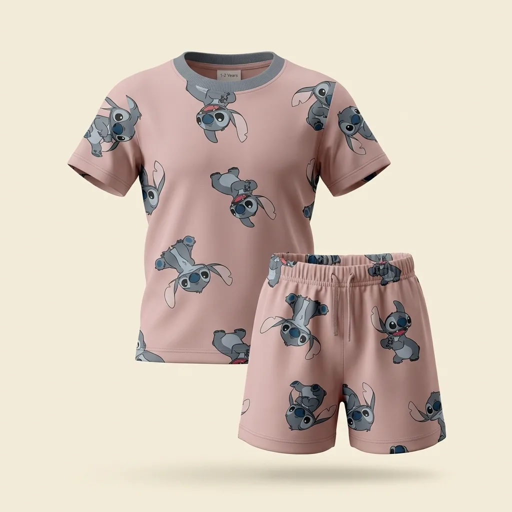 Stitch Character Shorts Set, style FZ-ST-0156 at FIZZI Fashion