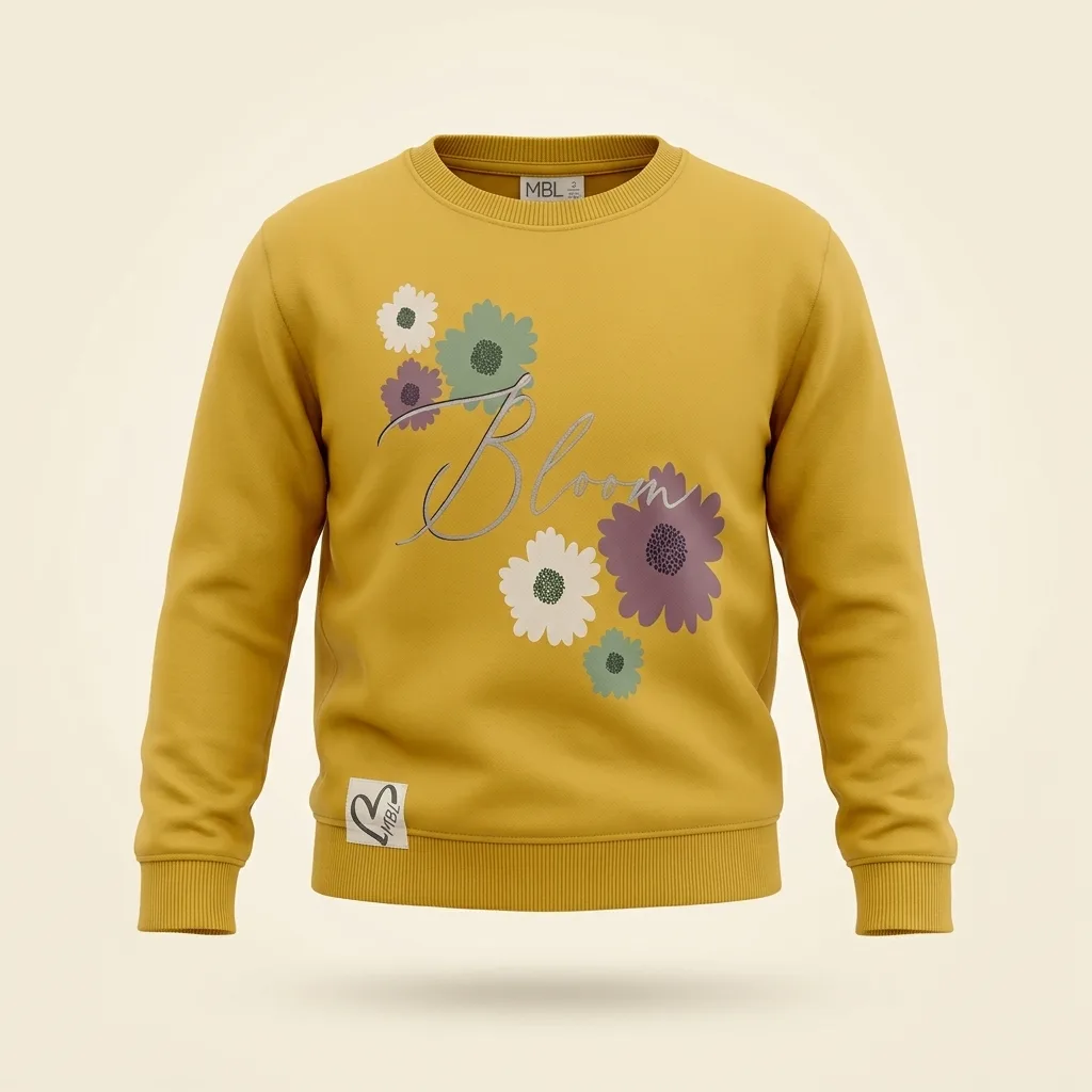 Kids Bloom Floral Graphic Crewneck Sweatshirt