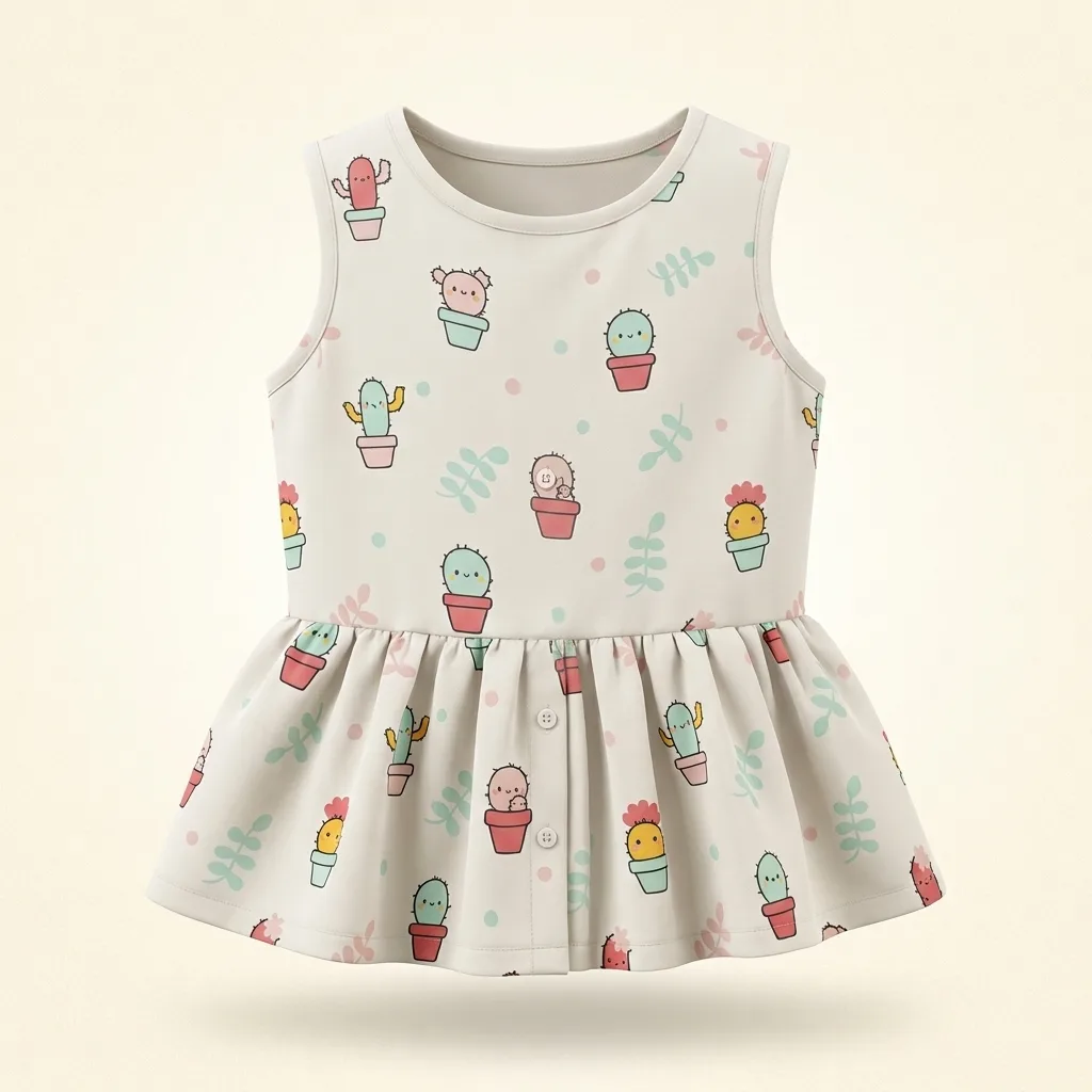 Baby Girl Sleeveless Flared Frock, style FZ-DR-0145 at FIZZI Fashion