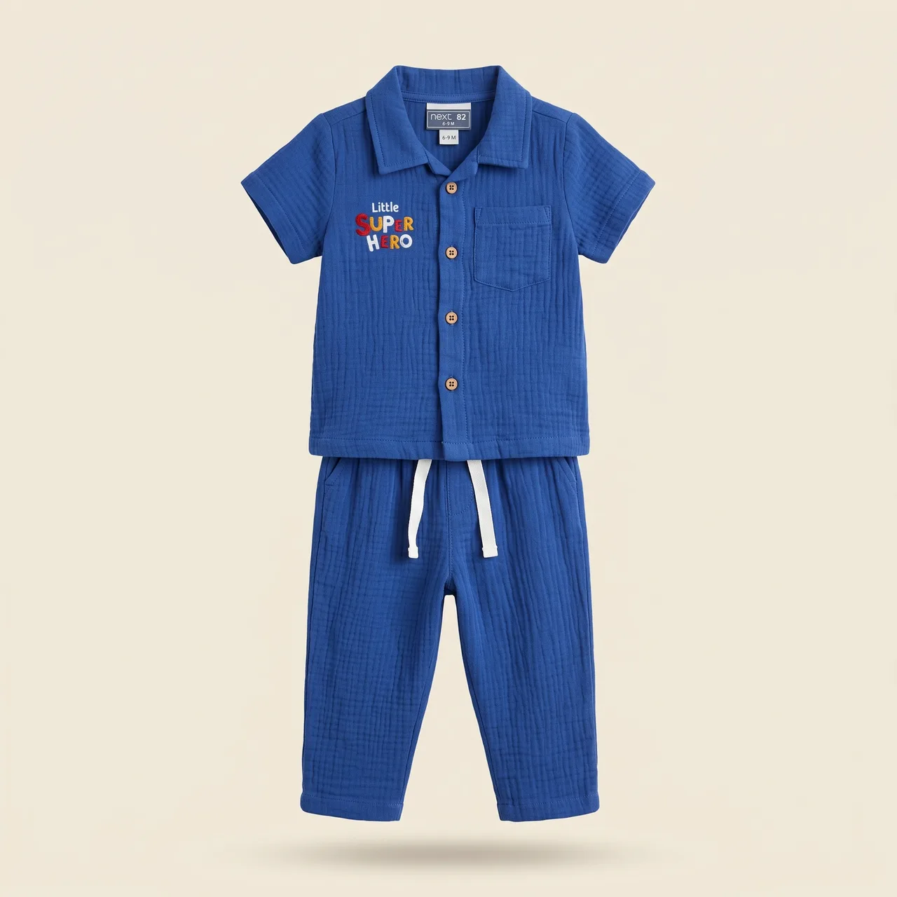 Navy Blue kids half sleeve pant Set, style FZ-SW-0030 at FIZZI Fashion