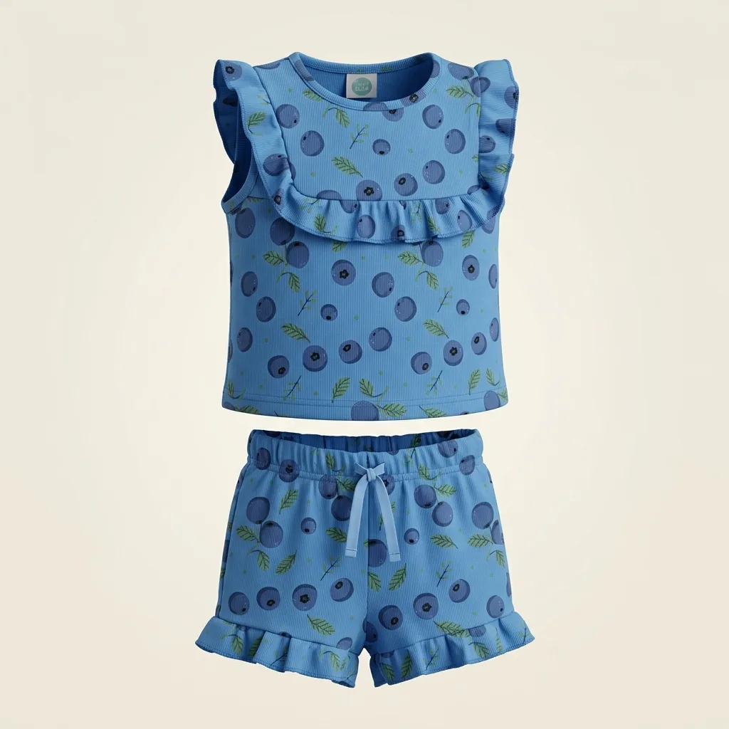 Cornflower Blue Girls Set / Co-Ord, style FZ-ST-0112 at FIZZI Fashion