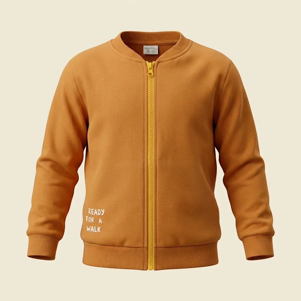 Toddler Ready For A Walk Zip-Up Bomber Sweatshirt Jacket, style FZ-SW-0074 at FIZZI Fashion