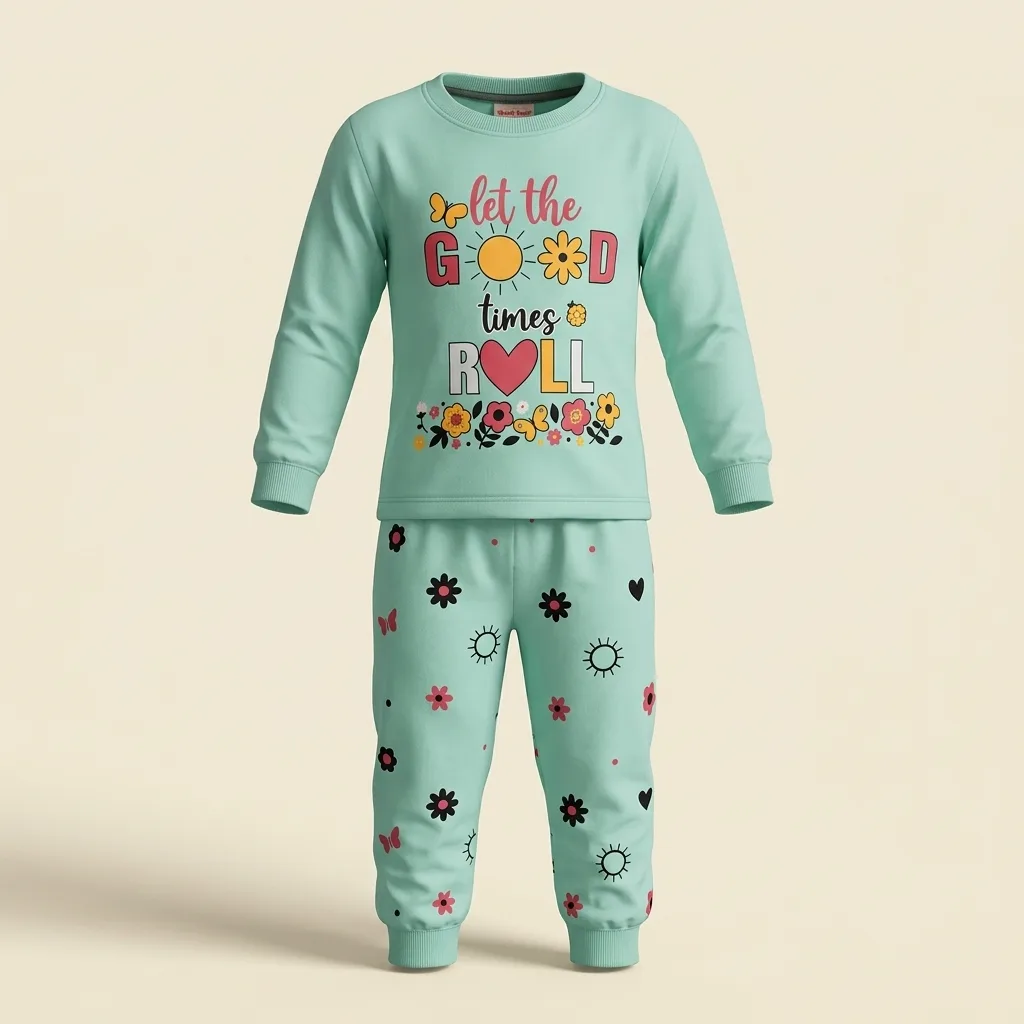 Cotton Long Sleeve Basketball Graphic Top & Printed Pants Pajama Set, style FZ-ST-0106 at FIZZI Fashion