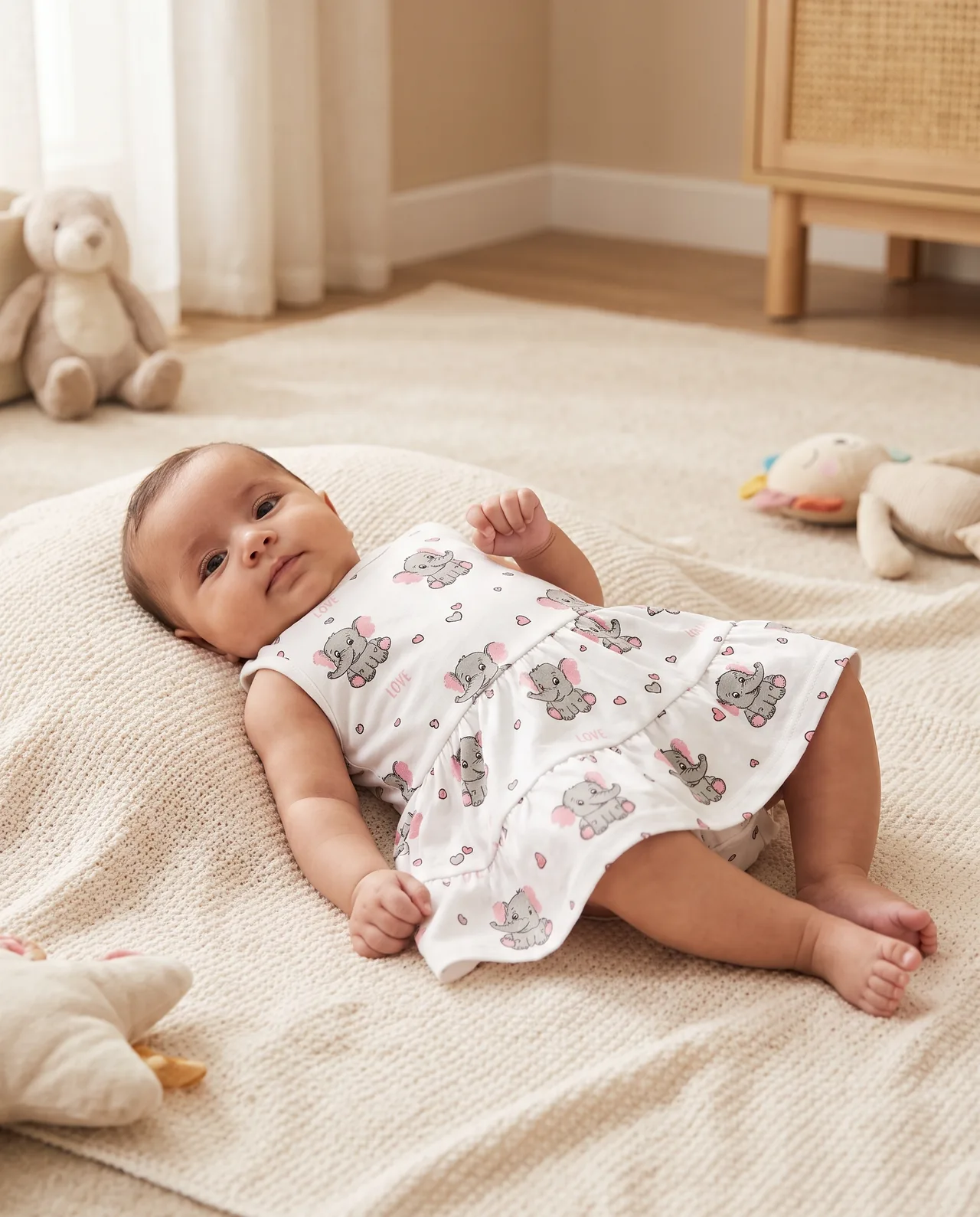 Baby Girl Sleeveless Flared Frock, style FZ-DR-0142 at FIZZI Fashion
