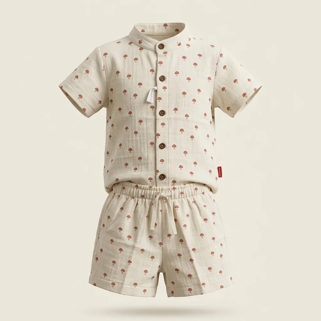 Ivory Shirt and short set, style FZ-TS-0038 at FIZZI Fashion