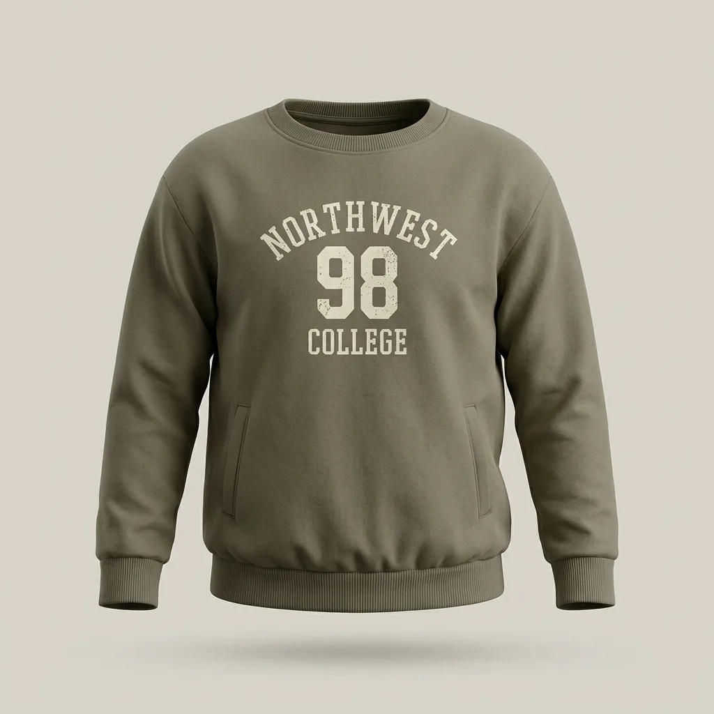 Kids Northwest College 98 Varsity Crewneck Sweatshirt, style FZ-SW-0075 at FIZZI Fashion