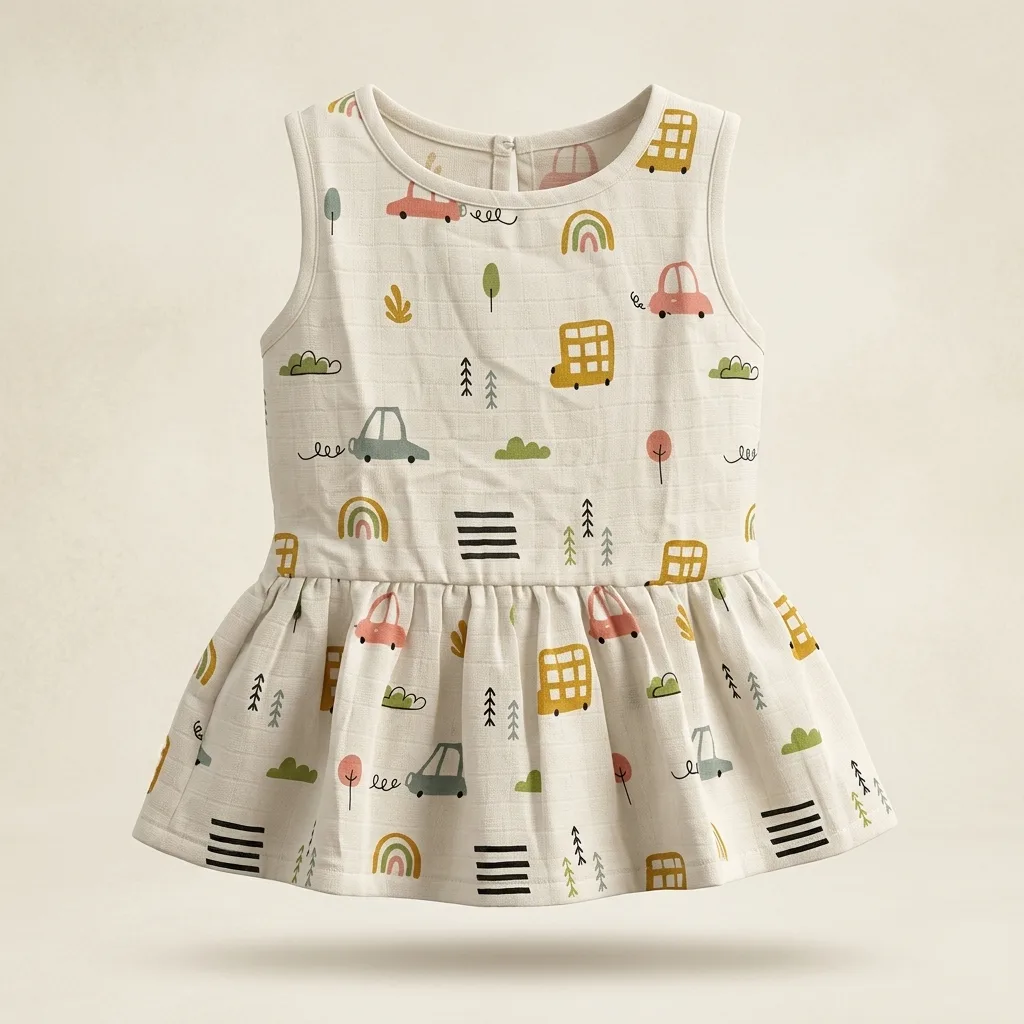 Baby Girl Sleeveless Flared Frock, style FZ-DR-0147 at FIZZI Fashion