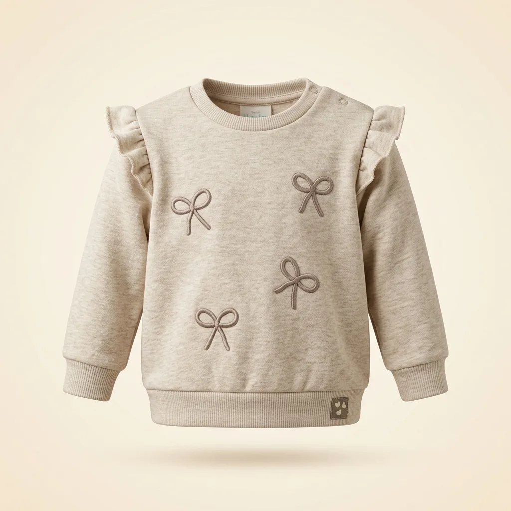 Oatmeal Heather Girls Sweatshirt, style FZ-SW-0094 at FIZZI Fashion
