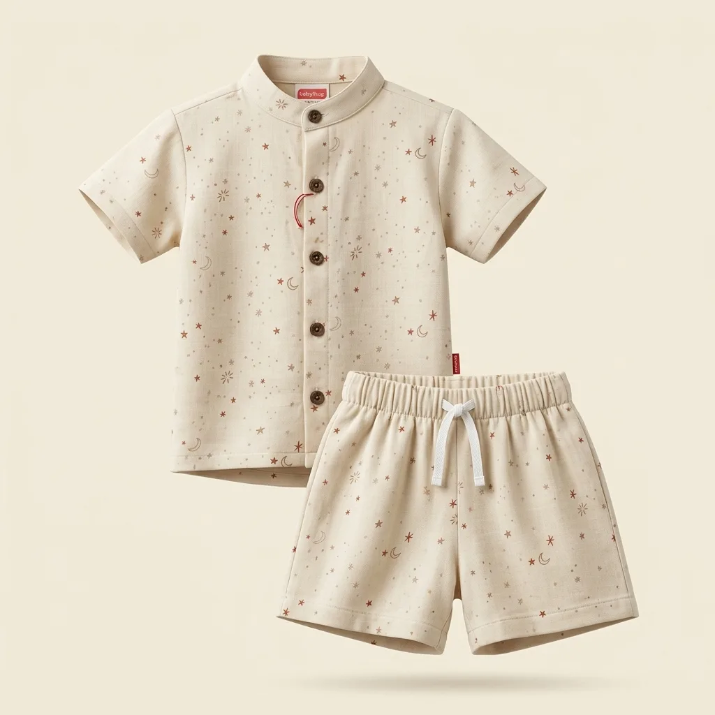 Ivory Shirt and short set, style FZ-TS-0040 at FIZZI Fashion