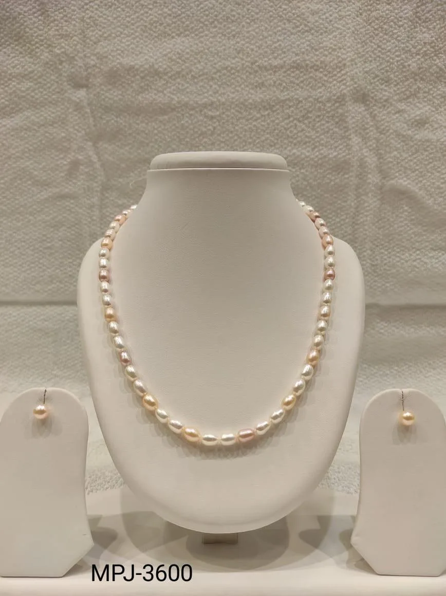 Pastel Mixed Oval Pearl Necklace Set — Mixed Pastel