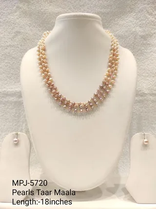 Blush Pearl Three-Row Necklace Set — 18 in