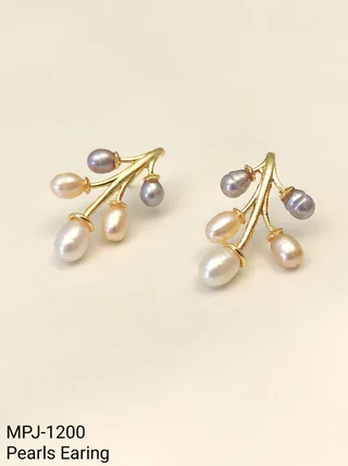 Pastel Pearl Branch Cluster Earrings