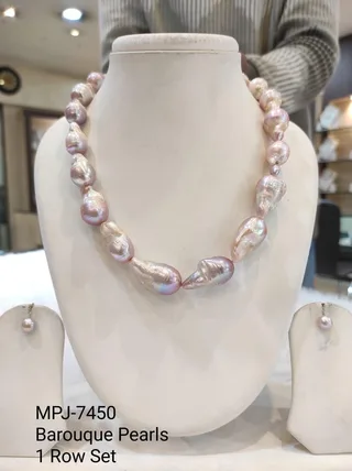Pink Petal Baroque Pearl Necklace Set