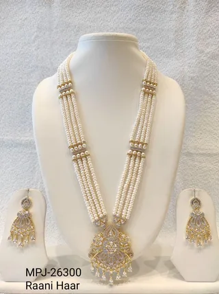White & Gold — Freshwater Pearl Necklace Set