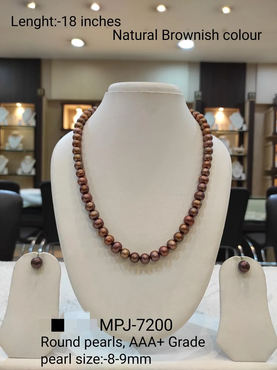 Pearl Necklace Set — Brown