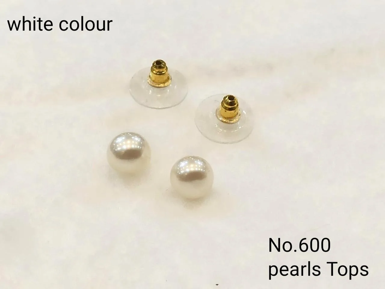 White & Gold — Freshwater Pearl stud earrings — White & Gold