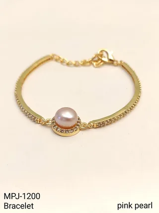 Pink & Gold — Freshwater Pearl Accent Bracelet