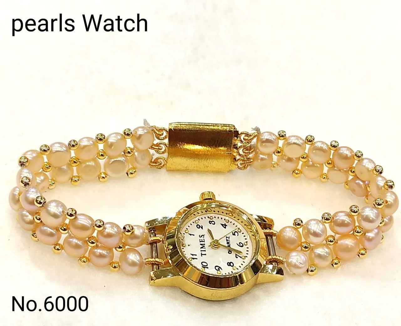 Peach — Freshwater Pearl Watch — Peach