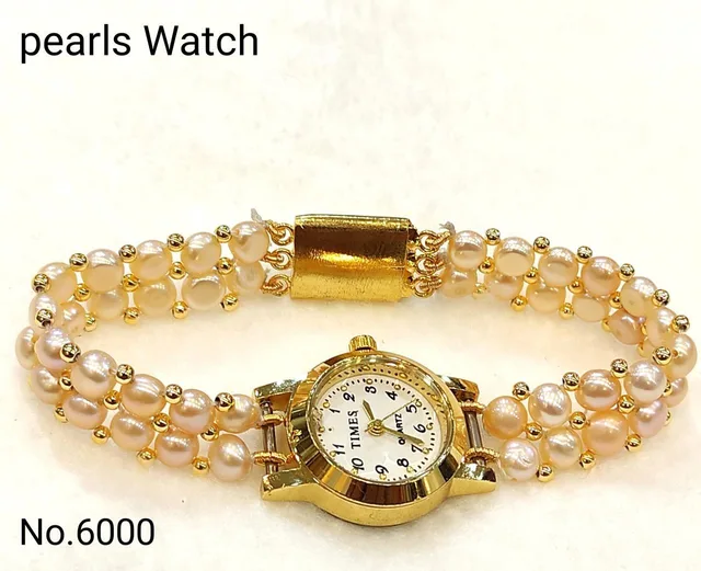 Peach — Freshwater Pearl Watch — Peach