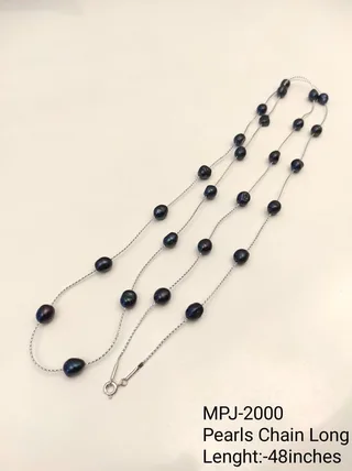 Black Pearl Station Chain — 48 inches