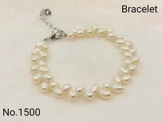 White & Silver — Freshwater Pearl bead bracelet