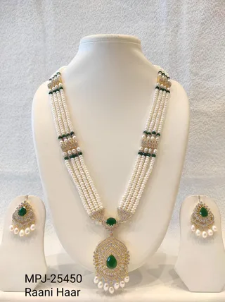 White & Green — Raani Haar Necklace Set