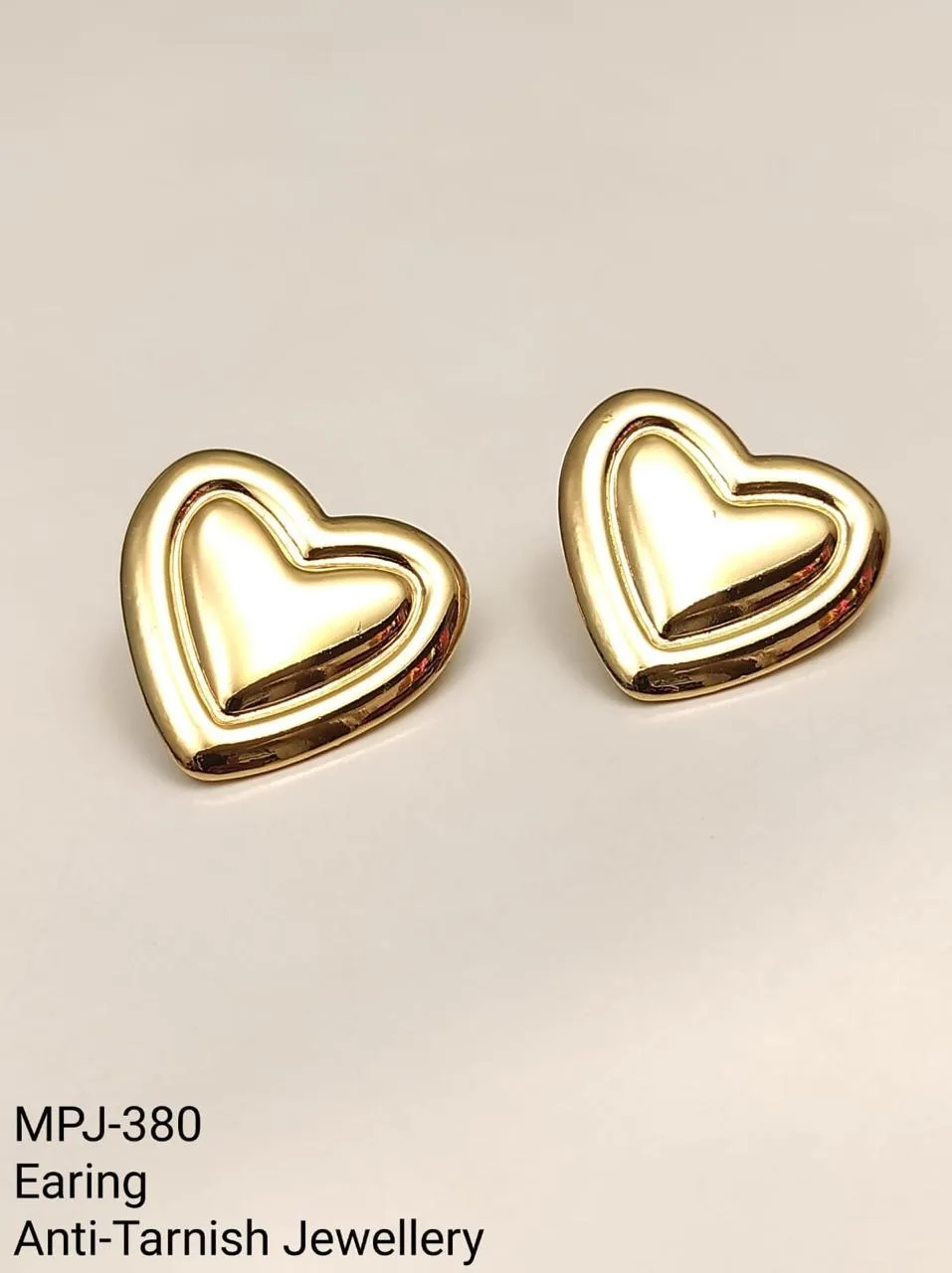 Gold — Heart Shaped Earrings — Gold