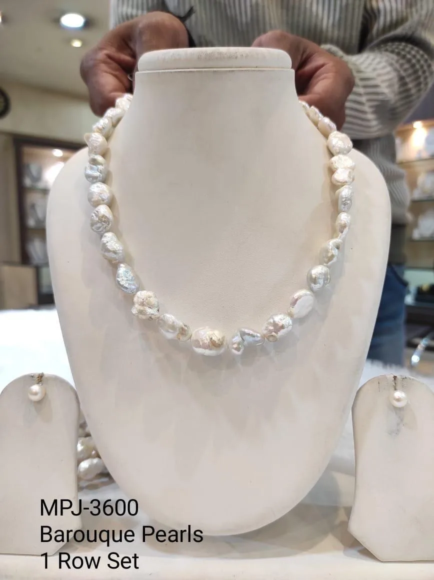 White Petite Coin Pearl Necklace Set — White