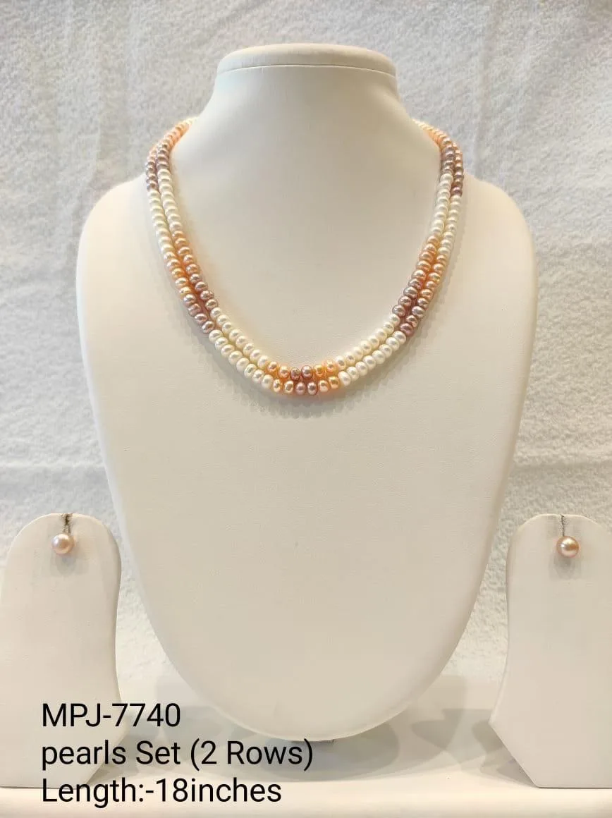 Pearls Necklace Set — Pastel Multicolour