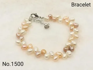 White & Pink & Peach — Multi-color Freshwater Pearl bracelet